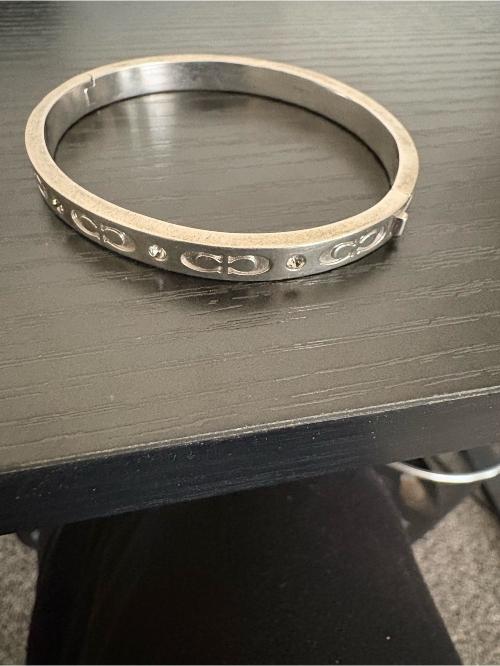 Coach Signature Beige and Brown Bangle Bracelet And Coach Silver Bracelet - Picture 4 of 4